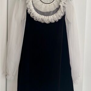 Sister Jane Black and White Mini Dress with pearls